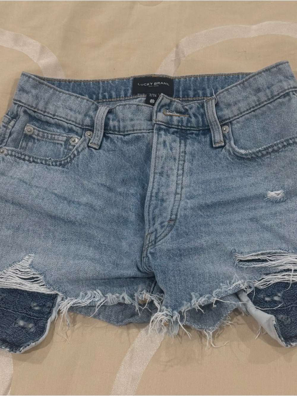 Lucky Brand Light Blue Distressed Denim Cutoff Shorts